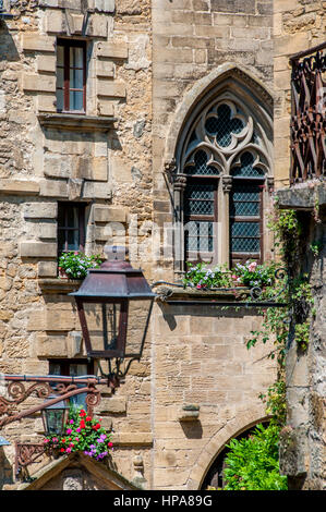 Mittelalterlichen französischen Gebäude in Sarlat la Caneda, Perigord, Dordogne, Frankreich Stockfoto