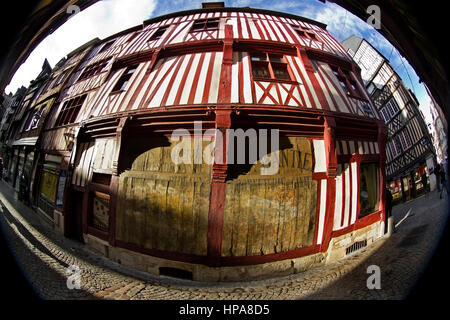 Restaurierte mittelalterliches Viertel in Rouen, Normandie Frankreich Stockfoto