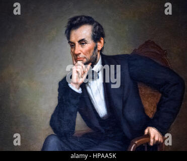 Abraham Lincoln (1809-1865), Porträt von George Peter Alexander Healy, Öl auf Leinwand, 1887 Stockfoto