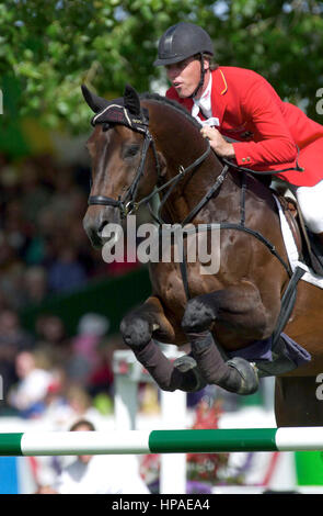 CSIO Masters, Spruce Meadows, September 2000, Rene Tebbel (GER) Reiten Heizkörper Stockfoto