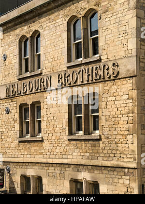 Melbourn Brüder Brauerei Zeichen, Stamford, Lincolnshire, England, UK Stockfoto