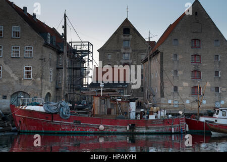 Kopenhagen Christianshavn alte Kanalboot Stockfoto