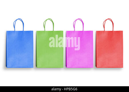 Isolierte bunte Einkaufstaschen. Leeren Raum für text Stockfoto