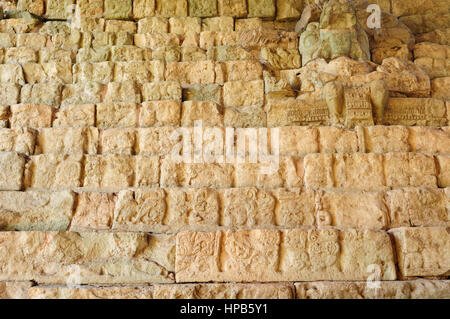 Honduras, Ruinen Maya-Stadt in Copan. Das Bild zeigt Copans berühmteste Monument, die hieroglyphische Treppe Stockfoto