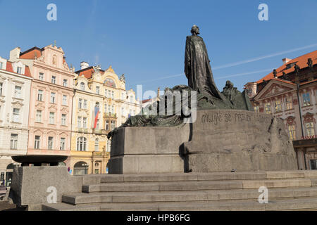 Jan Hus-Denkmal in Altstädter Ring in Prag Tschechische Republik Stockfoto