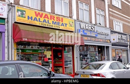 Harrow Greater London UK - Warsi Halal-Fleisch-Shop Stockfoto