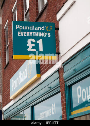 Poundland Shop, Firmengründung im Jahr 1990 durch Dave Todd und Stephen Smith Stockfoto