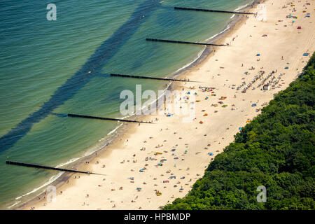 Kolberg, Kolberg, Strand, Körbe, Strand, Urlaub, Ostseestrand, Kolberg, Ostseeküste, Województwo Zachodniopomorskie, Polen Stockfoto