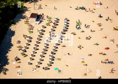 Kolberg, Kolberg, Strand, Körbe, Strand, Urlaub, Ostseestrand, Kolberg, Ostseeküste, Województwo Zachodniopomorskie, Polen Stockfoto