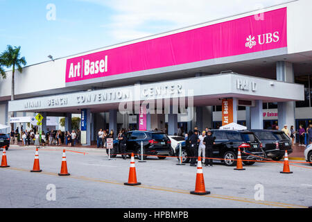 Miami Beach Florida, Convention Center, Art Basel, Kunstmesse, außen, Parkservice, Vorderseite, Eingang, FL161215086 Stockfoto