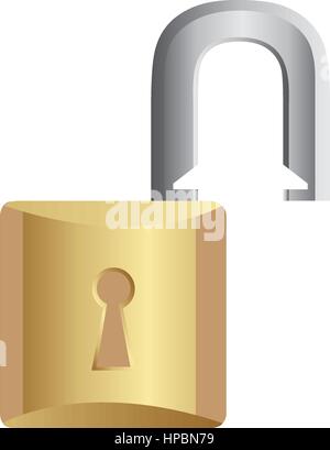 Goldschloss Symbol öffnen Stock Vektor