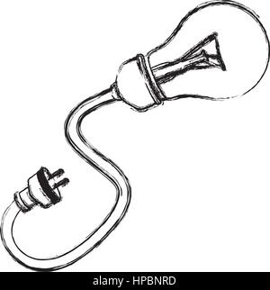 Kontur Glühbirne Kabel Symbol Stock Vektor
