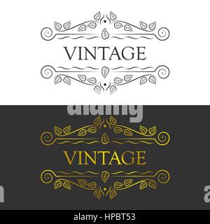 Vintage Vektor vignette einstellen Stock Vektor