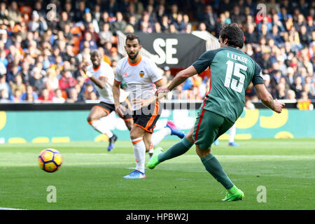 Valencia, Spanien. 19. Februar 2017. Lekue von Athletic Club Bilbao während des Spiels der Primera División zwischen Valencia CF und Athletic Club Bilbao im Mestalla-Stadion in Valencia, Spanien. 19. Februar 2017 - Foto: Julio J. Jimenez / AFP7 Credit: Oscar J Barroso/Alamy Live-Nachrichten Stockfoto