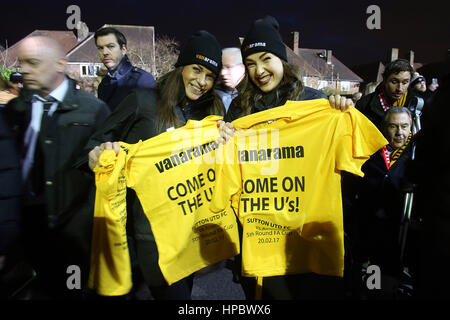 Sutton, Grossbritannien. 20. Februar 2017. Allgemeine Ansichten vor der FA Cup 5. Runde Spiel zwischen Sutton United und Arsenal im Borough Sportplatz am 20. Februar 2017 in Sutton, England. Bildnachweis: Daniel Chesterton/Alamy Live-Nachrichten Stockfoto