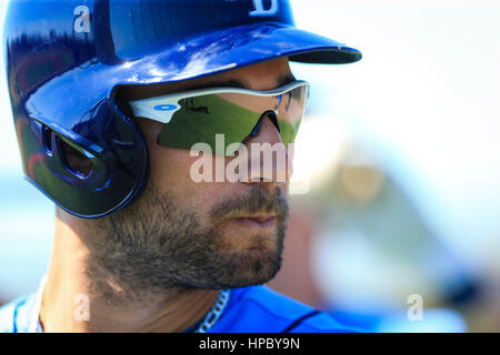 20. Februar 2017 - Port Charlotte, Florida, USA - wird VRAGOVIC |   Times.Tampa Twins center Fielder Kevin Kiermaier (39) während des Spring Training Trainings am Charlotte Sportpark in Port Charlotte, Florida am Montag, 20. Februar 2017. (Kredit-Bild: © Willen Vragovic/Tampa Bay Mal über ZUMA Draht) Stockfoto