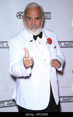 Las Vegas, NV, USA. Februar 2017. 20. Februar 2017: Las Vegas, NV: John Allen als Sean Connery. Red Carpet Arrivals für die 23. Produktion der Reel Awards, die von International Celebrity Images im Golden Nugget Hotel and Casino verliehen wurden. Foto: MJT/AdMedia Credit: MJT/AdMedia/Alamy Live News Stockfoto