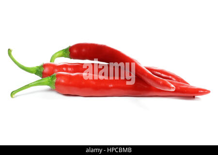 rote Paprika isoliert auf weißem Hintergrund Stockfoto
