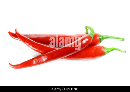 rote Paprika isoliert auf weißem Hintergrund Stockfoto