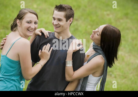 Modell veröffentlicht, Drei Junge Leute, 20 + - junge Leute Stockfoto
