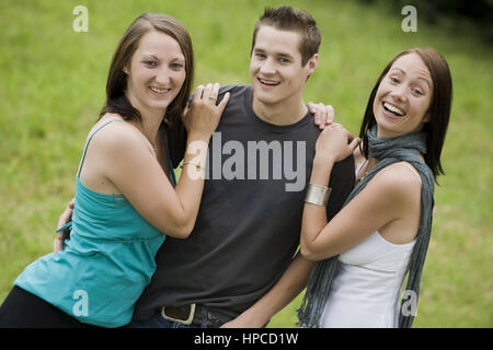 Modell veröffentlicht, Drei Junge Leute, 20 + - junge Leute Stockfoto