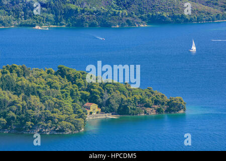 Pringiponissia Inseln an der Ostseite der Küste der Insel Lefkada im Ionischen Meer, Griechenland Stockfoto