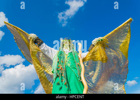 Schauspieler und Geschichtenerzähler, John Conway, "The Green Man", Celtic Festival, Vancouver, Britisch-Kolumbien, Kanada Stockfoto