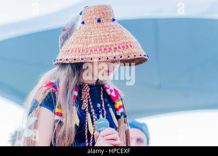 Junge Coast Salish Aktivist Ta'Kaiya Blaney. Stockfoto