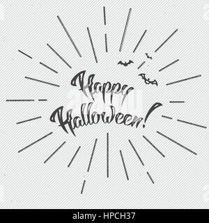 Happy Halloween Hand Schriftzug Card Vektor Retro Grunge Hintergrund, Kalligraphie-Banner Stock Vektor