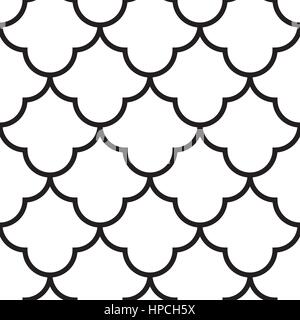 Japanische nahtlose Wellenmuster, Vektor, die schwarzen und weißen Hintergrund Stock Vektor