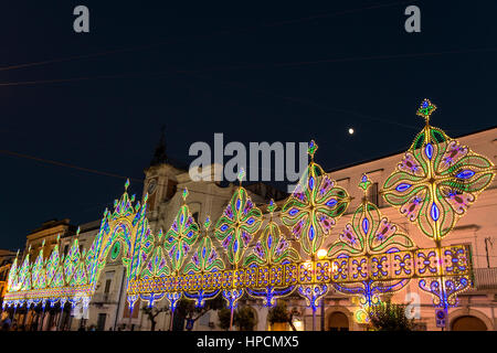 Italien, Apulien, Spinazzola, traditionelle "Luminarie" Festival in der Stadtmitte Stockfoto