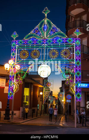 Italien, Apulien, Spinazzola, traditionelle "Luminarie" Festival in der Stadtmitte Stockfoto