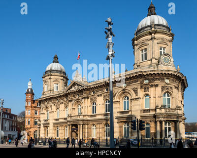 Schifffahrtsmuseum in alten viktorianischen Dock Büros an Queen Victoria Square Rumpf Yorkshire England Stockfoto