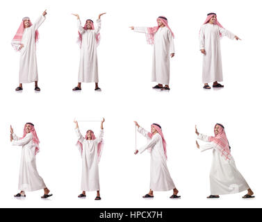 Arabische Mann Drücken der virtuellen Tasten Stockfoto