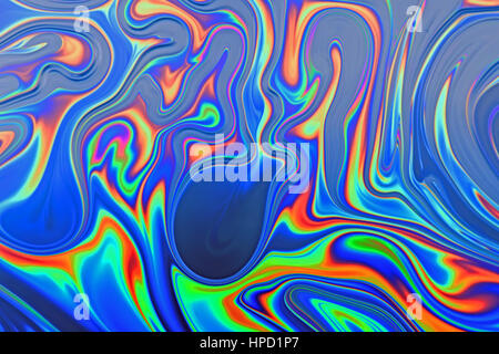 Psychedelische abstrakt gebildet durch eine Seifenblase, die Licht reflektieren Stockfoto