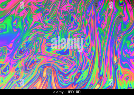 Psychedelische Abstract von Seifenblase reflektieren Licht gebildet Stockfoto