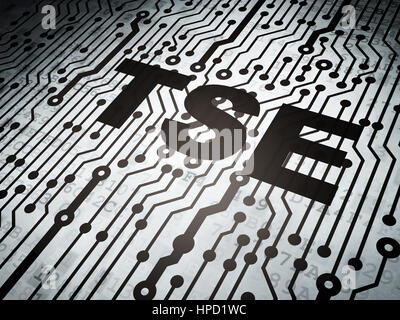 Stock Market Indizes Konzept: Platine mit Wort TSE, 3D-Rendering Stockfoto