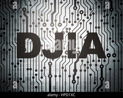 Stock Market Indizes Konzept: Platine mit Wort DJIA, 3D-Rendering Stockfoto