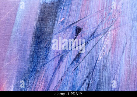 expressiven Pinselstrichen in verschiedenen Farben auf Leinwand Stockfoto