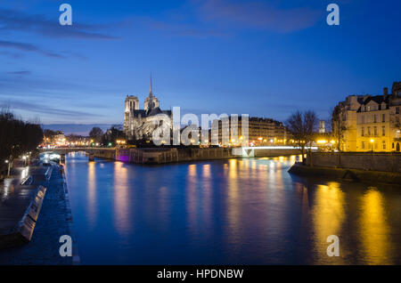 Paris, malerischen Blick auf Notre-Dame und der Ile De La cite Stockfoto