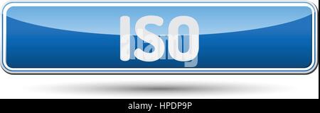 ISO - abstrakte schöne Schaltfläche mit Text. Stock Vektor