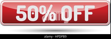 50 % Rabatt - abstrakte schöne Schaltfläche mit Text. Stock Vektor