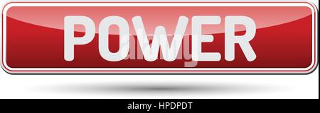 POWER - abstrakte schöne Schaltfläche mit Text. Stock Vektor