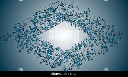 Zusammenfassung Hintergrund mit bunten Noten. Stockfoto