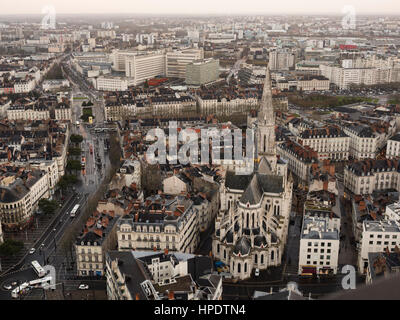 Die Stadt Nantes von der Oberseite der 'Tour Bretagne" gesehen. Stockfoto