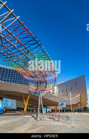 Messe- und Kongresszentrum in Malaga, Spanien - das Gebäude hat eine Gesamtfläche von 60.000 m2, davon 17.000 m2 Ausstellungen gewidmet sind / Messen Stockfoto