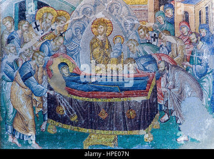 Byzantinische Mosaiken, IV Jahrhundert in Kariye Moschee und Museum (Chora-Kirche). In Main Fach, Istanbul, Türkei Stockfoto