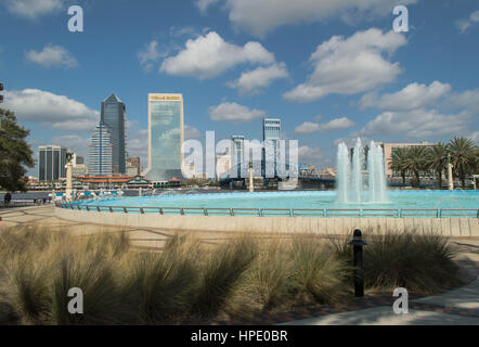 Jacksonville Skyline Südufer Ansicht Main St. Bridge Stockfoto