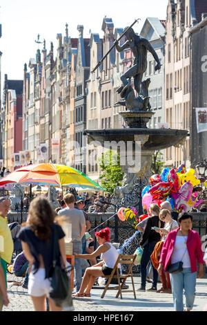 Neptun-Brunnen in Gdansk, Danzig, Gdansk, Pomorskie, Pommersche Woiwodschaft, Polen Stockfoto