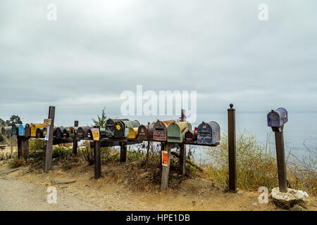 Der Pacific Coast Highway (State Route 1) ist eine wichtige Nord-Süd State Route, die entlang die meisten der pazifischen Küste des US-Bundesstaates von Cali Stockfoto